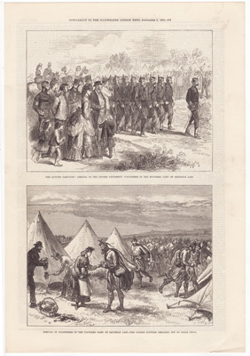 The Autumn Campaign:Arrival of the Oxford University Volunteers, London Scottish Breaking off to their tents